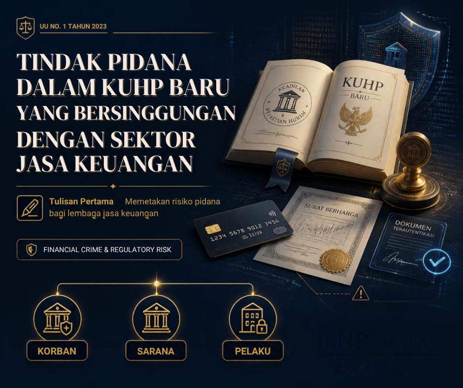 TINDAK PIDANA DALAM KUHP BARU YANG BERSINGGUNGAN DENGAN SEKTOR JASA KEUANGAN - (Tulisan Pertama)