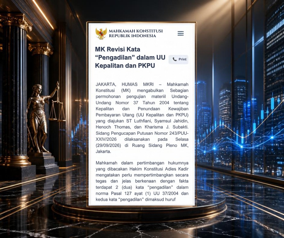 “P” YANG MENGUBAH PETA SENGKETA KEPAILITAN